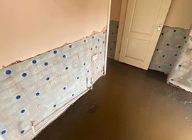Flood damaged property under repair